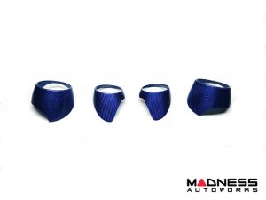 Alfa Romeo Giulia Interior Air Vent Trim Kit - Carbon Fiber - Front + Rear - set of 4 - Blue Candy